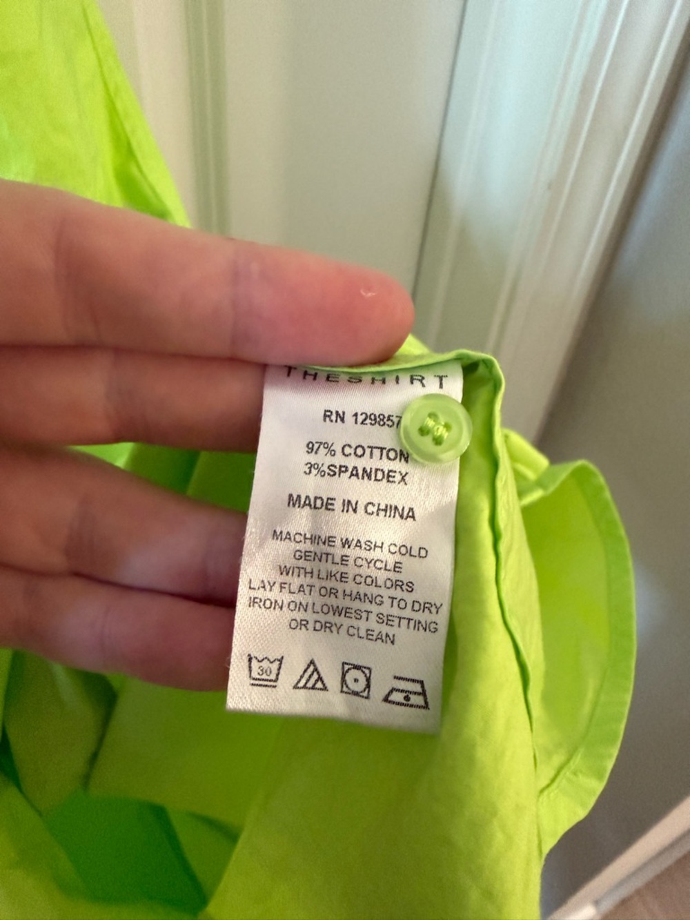 THE SHIRT Rochelle Behrens Neon Green Sleeveless Shirt Dress XS Button Front - Picture 4 of 5